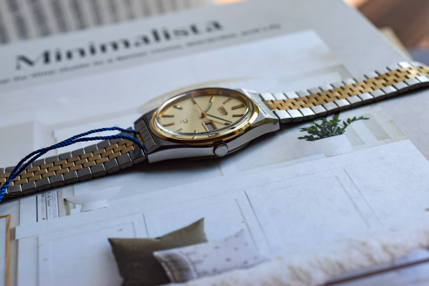 1982 NOS Seiko SQ Champagne Sparkle Dial Day-Date