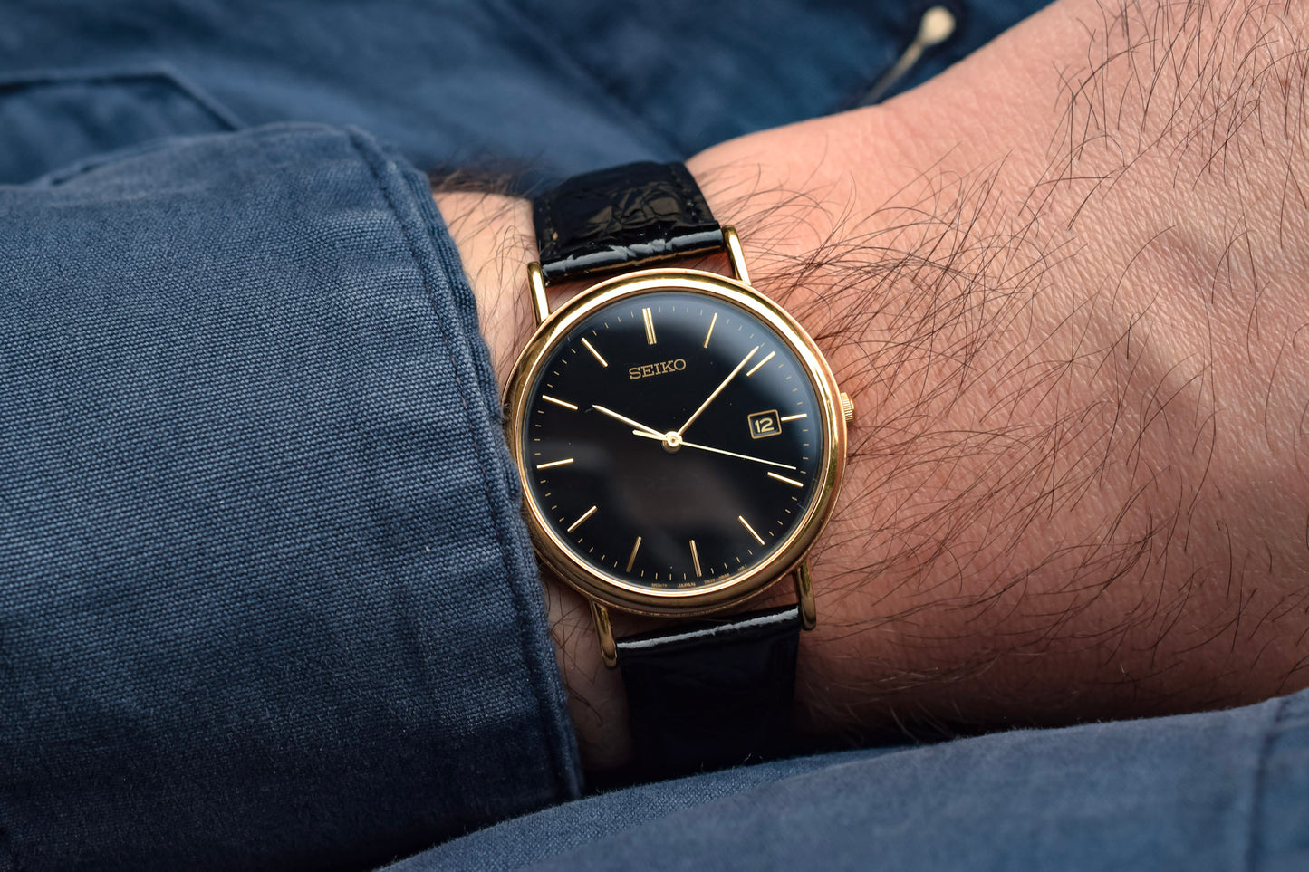 1990 Seiko Black Dial Calendar