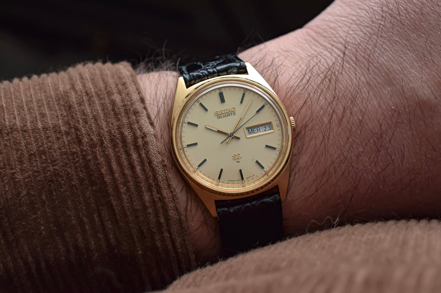 1981 Seiko SQ Champagne French Day-Date