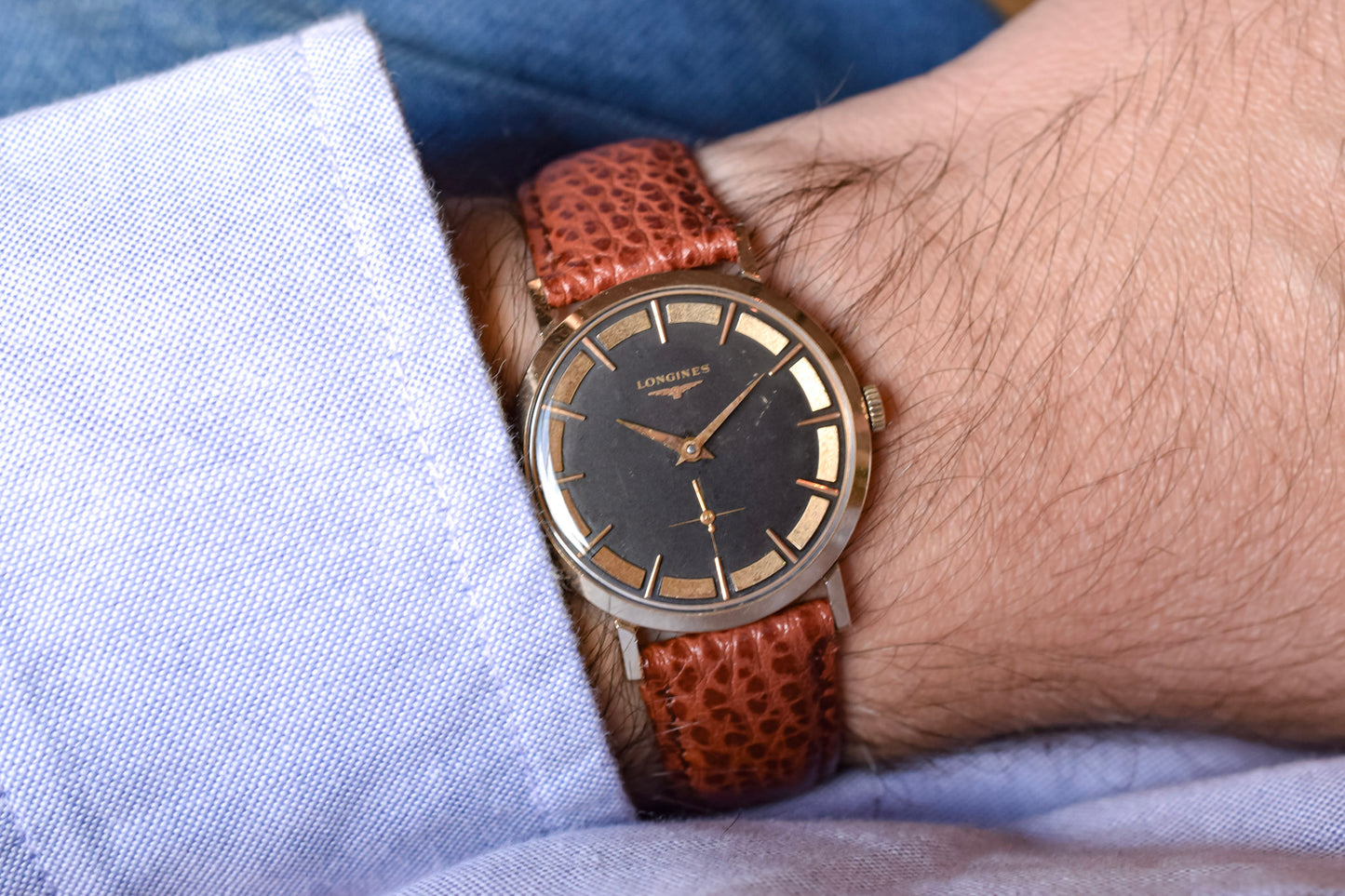 1950s Longines 10K GF Mechanical Gilt Tuxedo