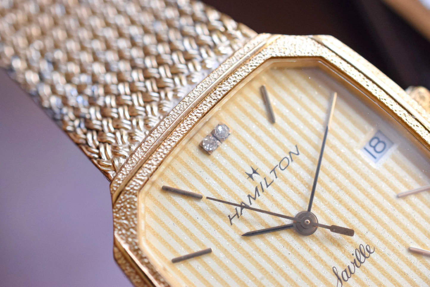 80s Hamilton Golden Lattice Diamond Saville