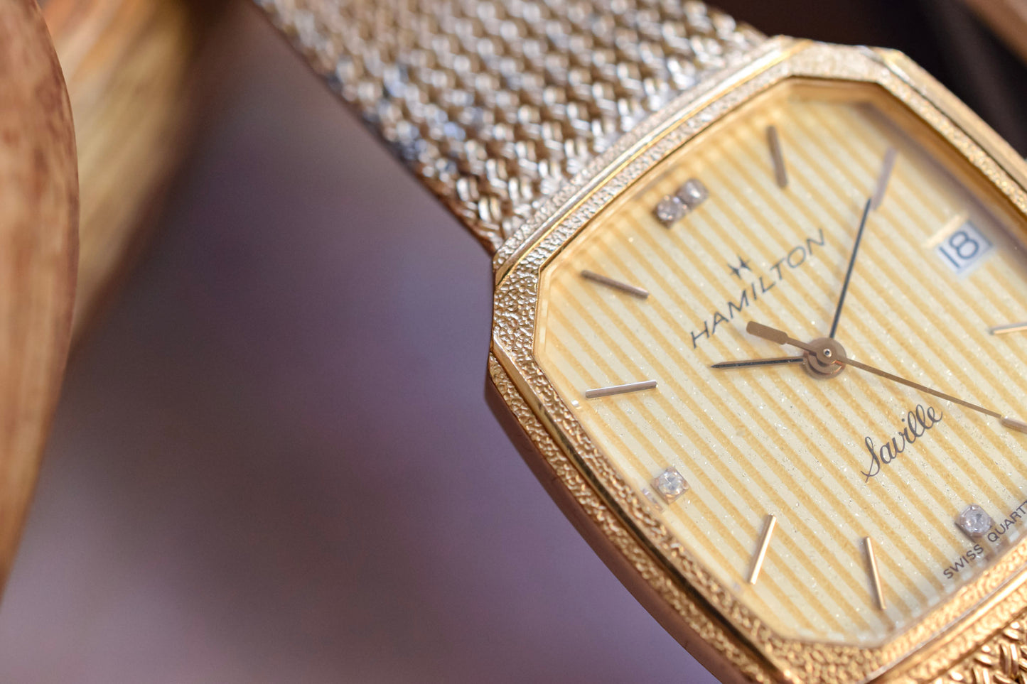 80s Hamilton Golden Lattice Diamond Saville