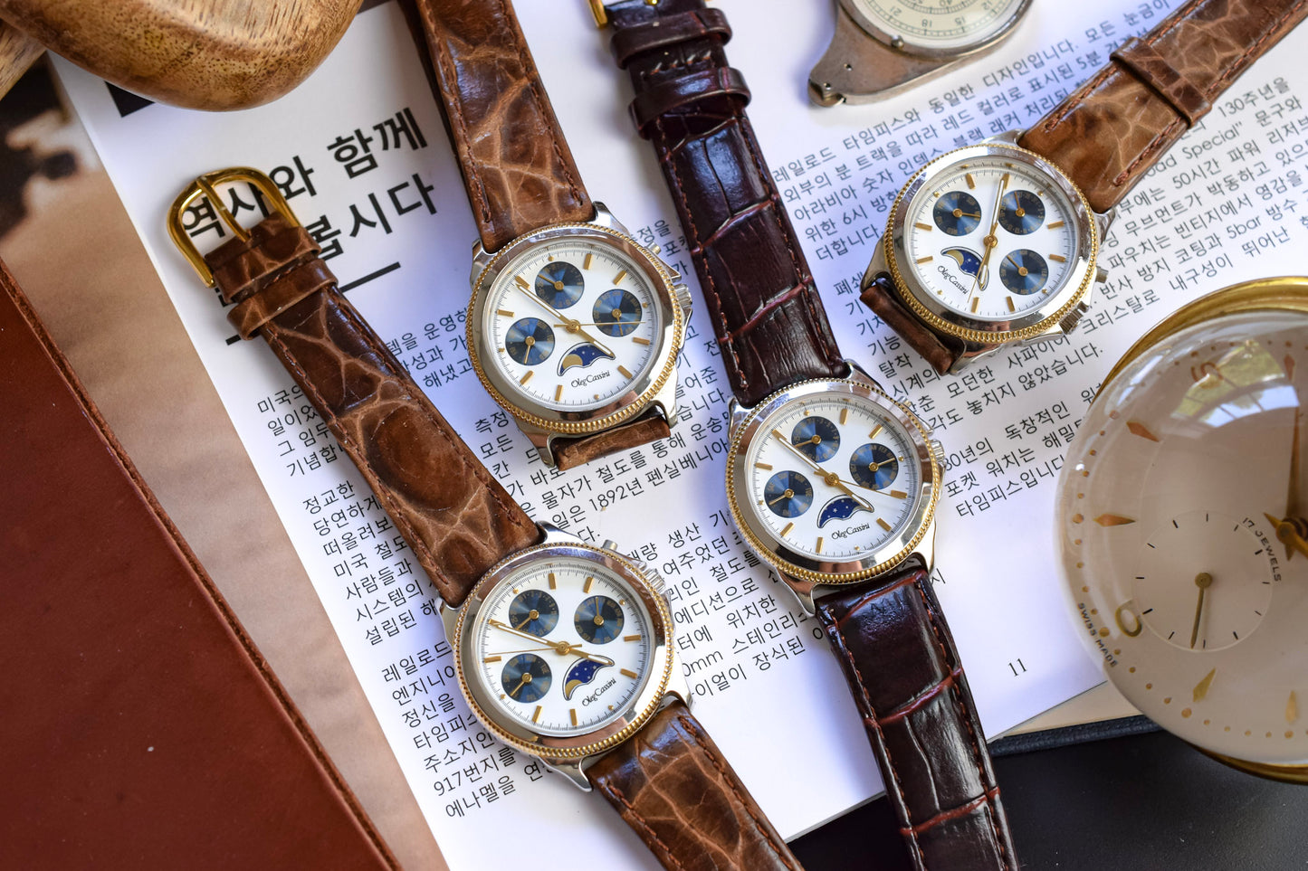 Neo-vintage Oleg Cassini Triple Calendar Moonphase