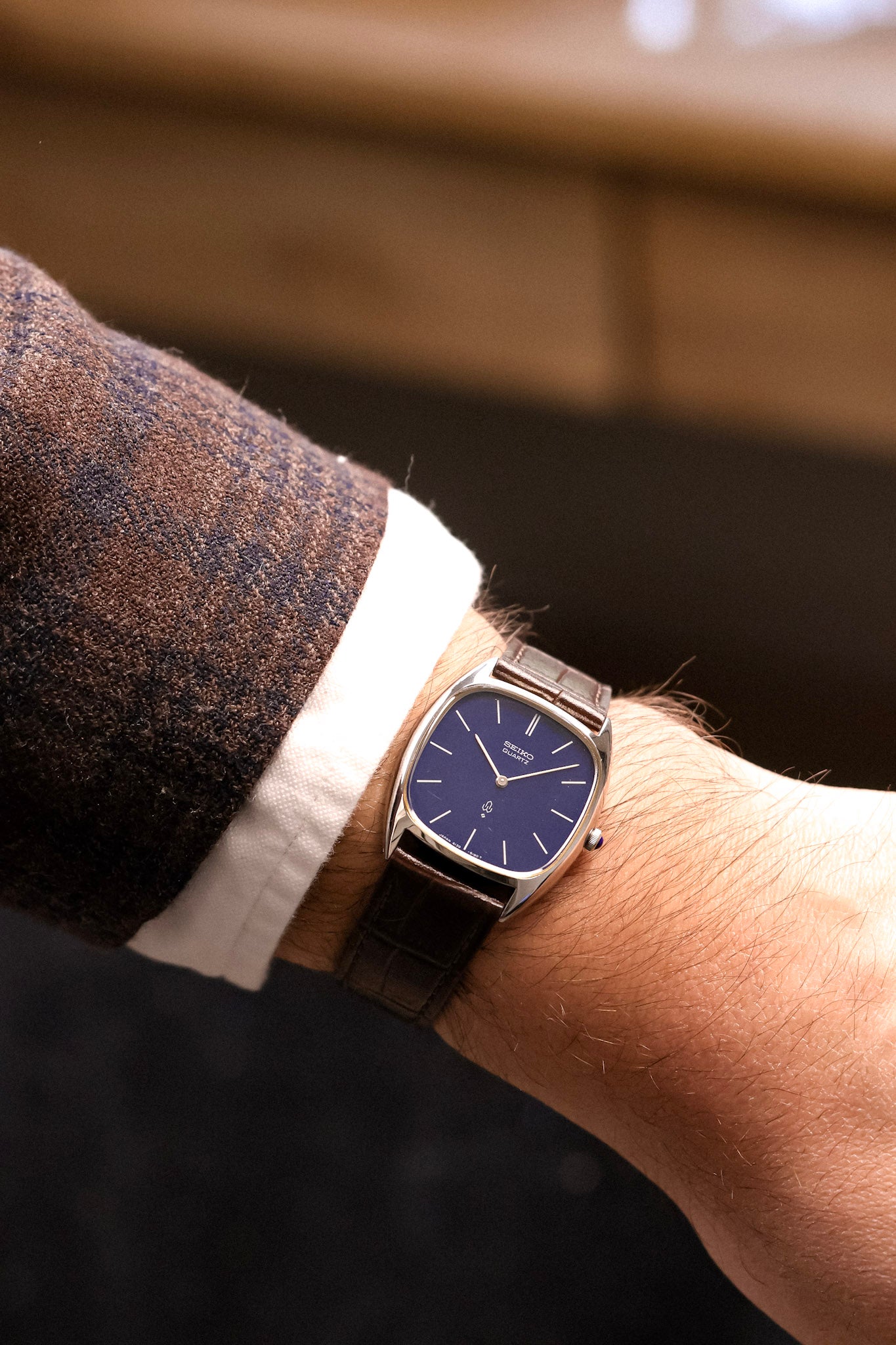 1976 Seiko SilverWave Blue Steel Tonneau