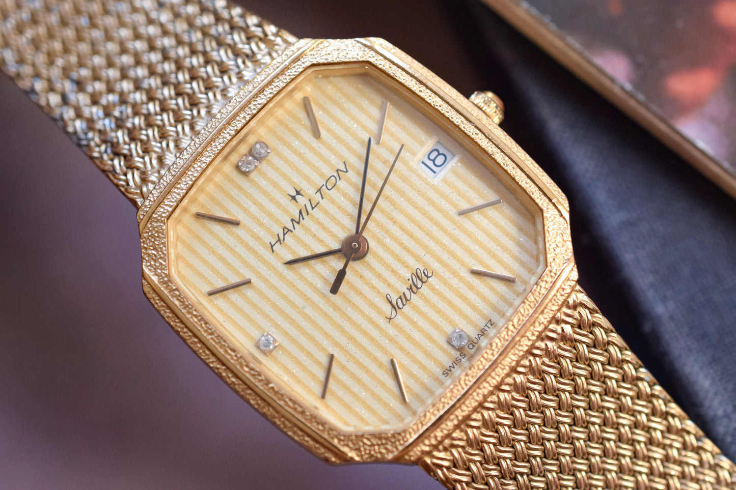 80s Hamilton Golden Lattice Diamond Saville