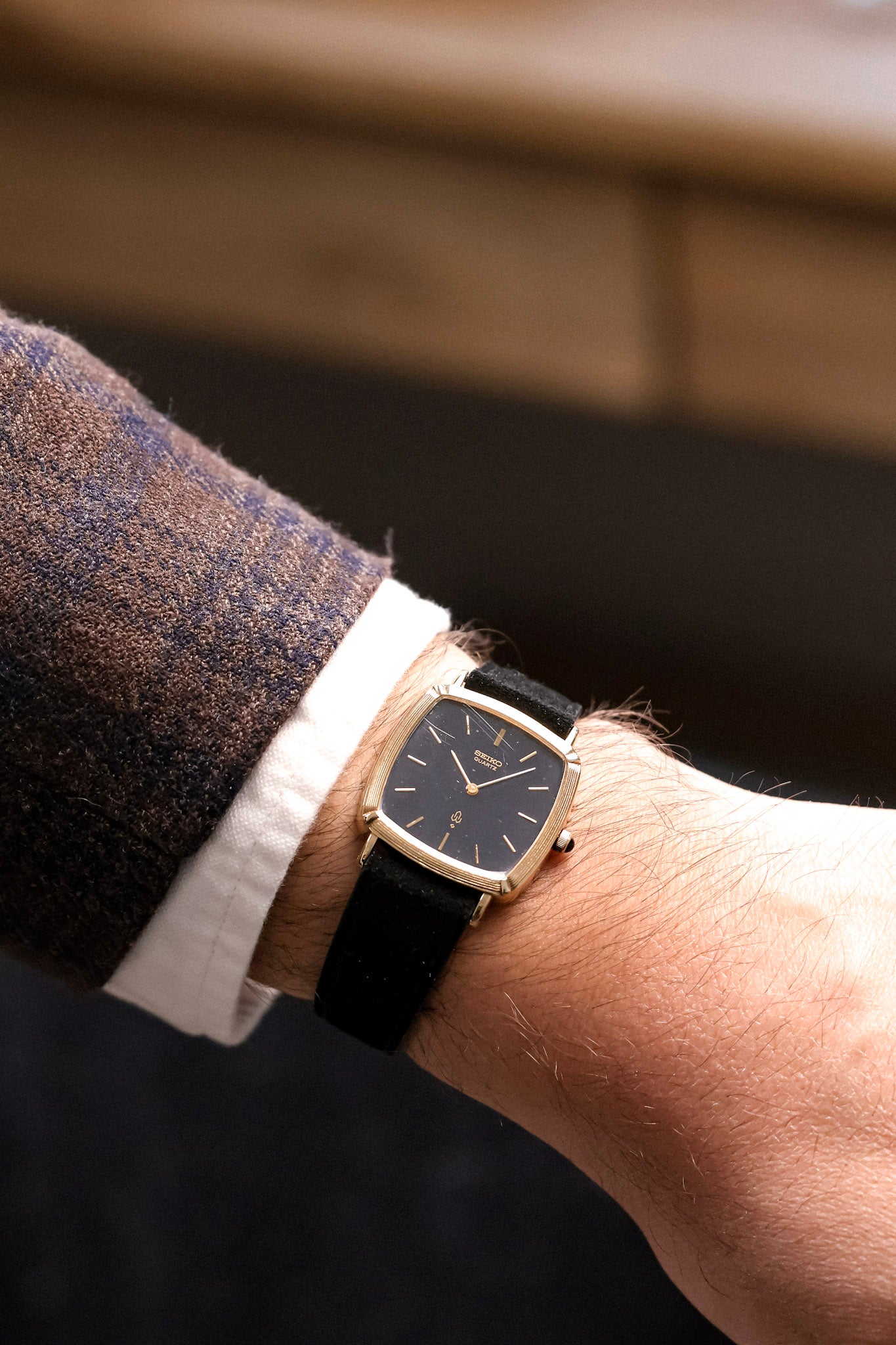 1978 Seiko SilverWave Slate Stepped 925 Silver Case