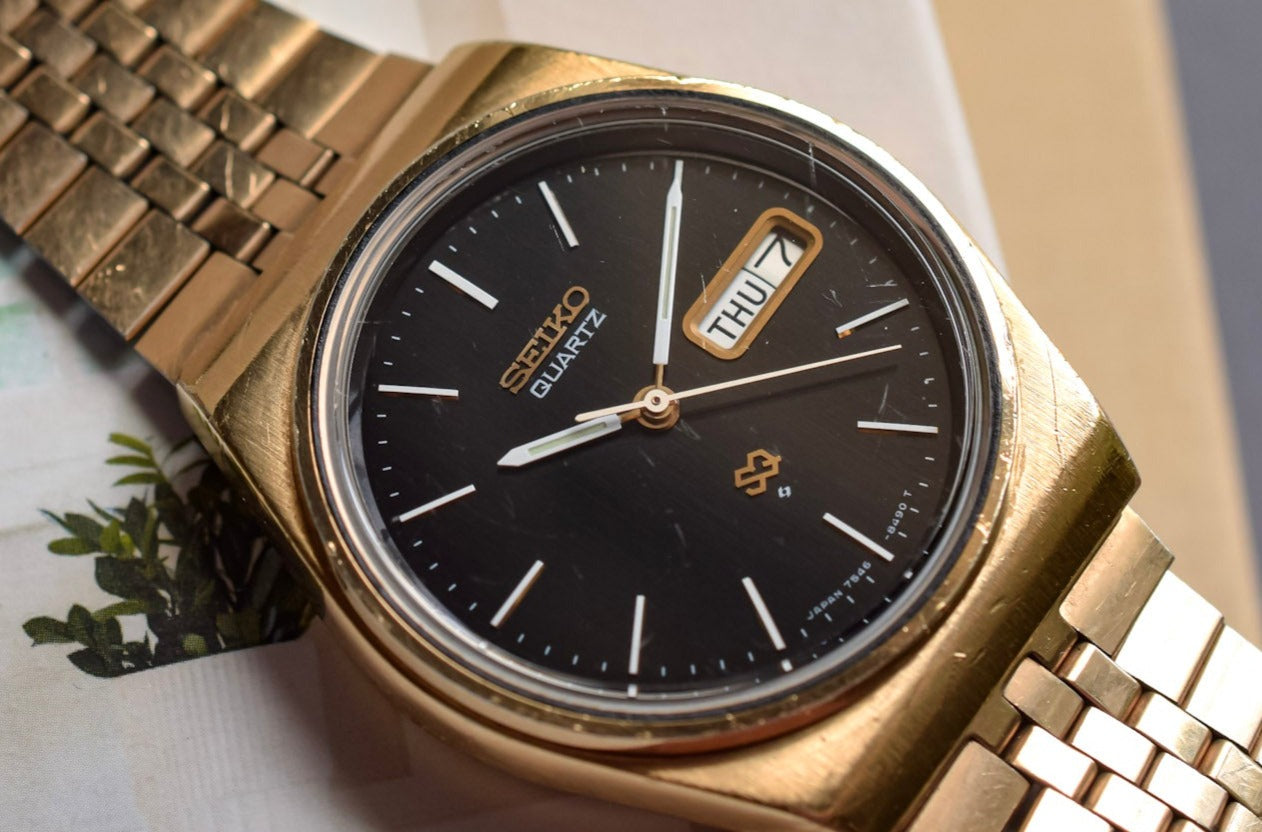 1979 Seiko SQ Black Dial Day-Date