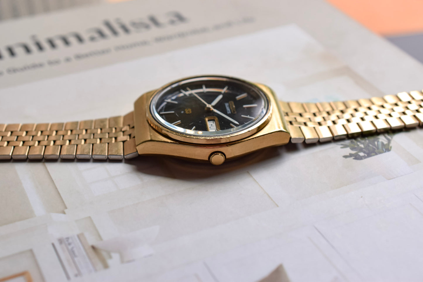 1979 Seiko SQ Black Dial Day-Date