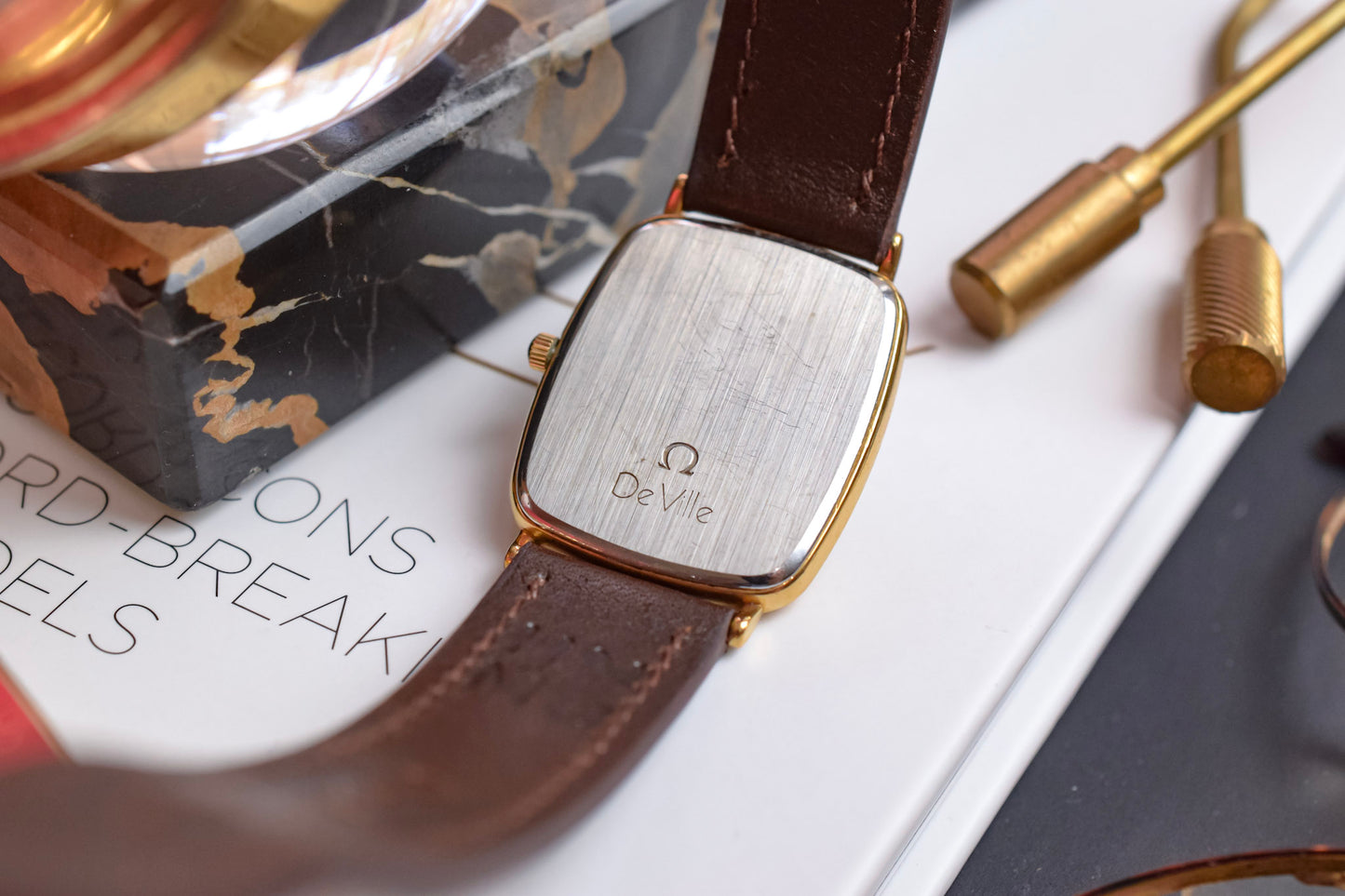 1980s Omega De Ville Quartz Arabic Dial Ellipse