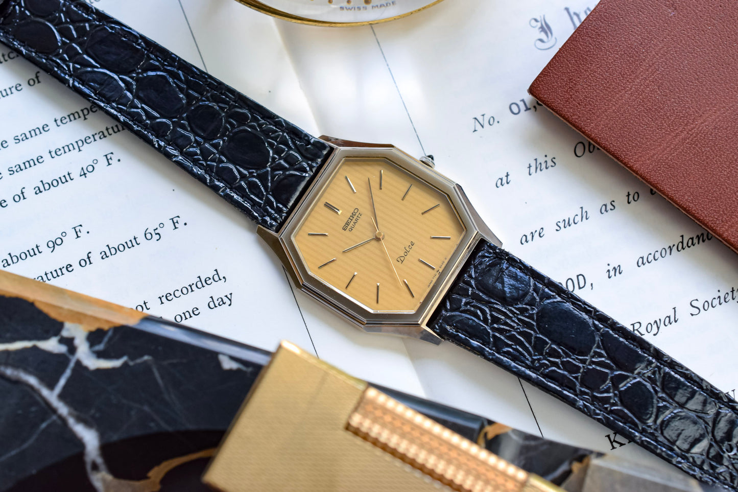 1985 Seiko Dolce NSAG Tapestry Dial Octo