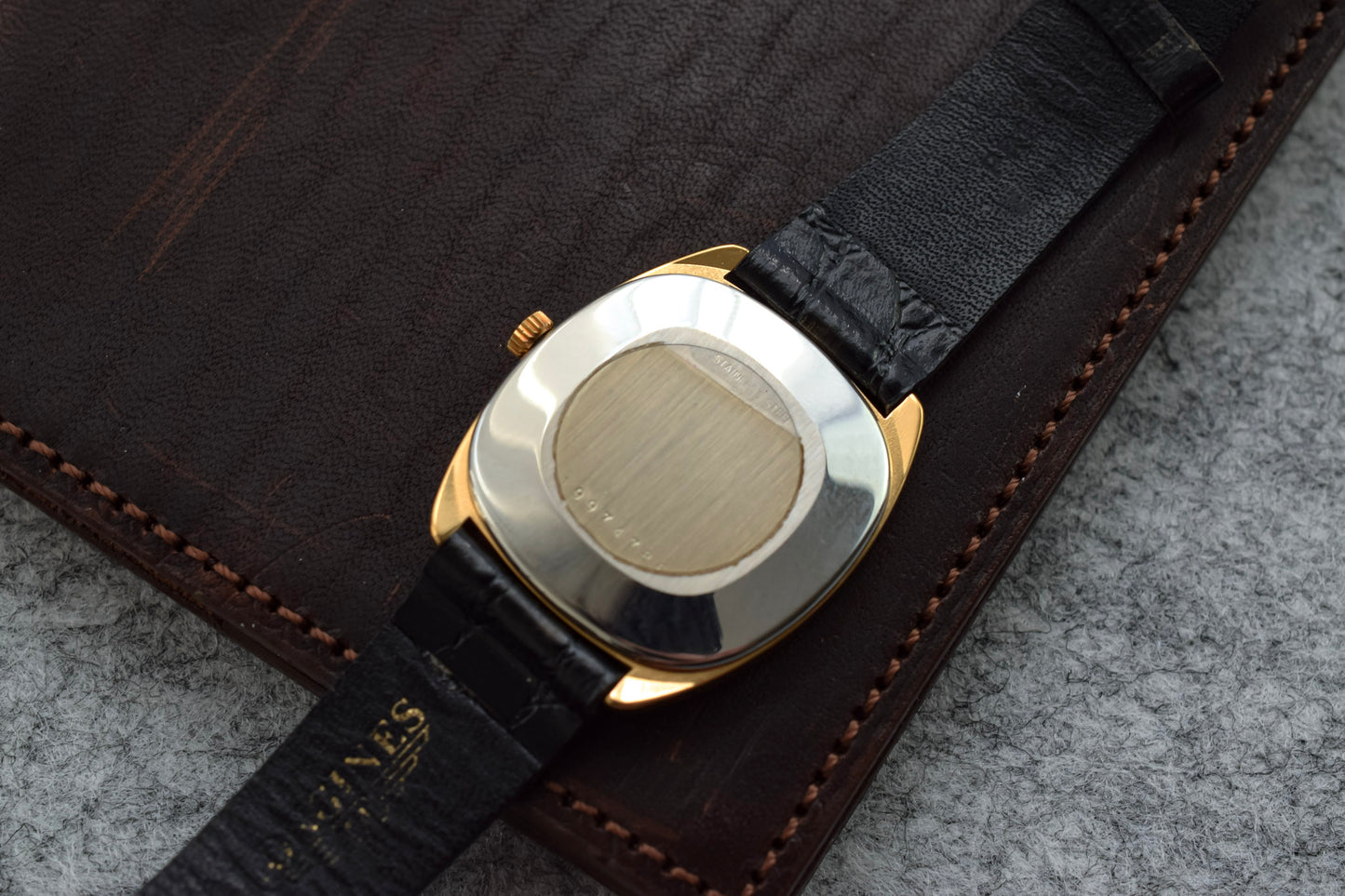Vintage Longines Mechanical Linen Dial Tonneau