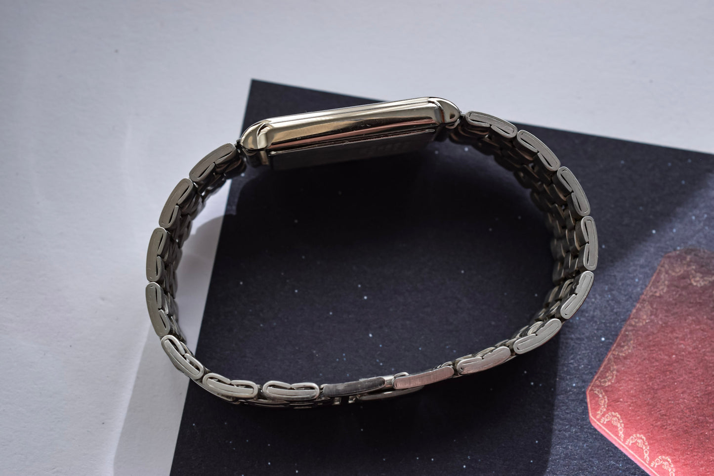 2000 Seiko White Guilloche Dial Tank - New Old Stock