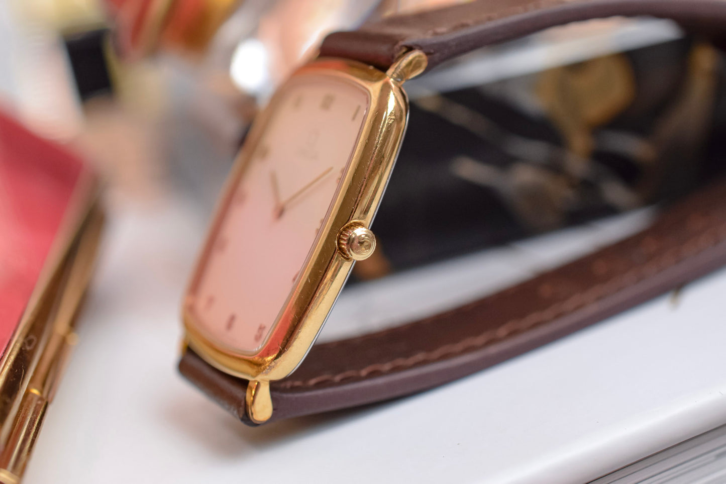 1980s Omega De Ville Quartz Arabic Dial Ellipse