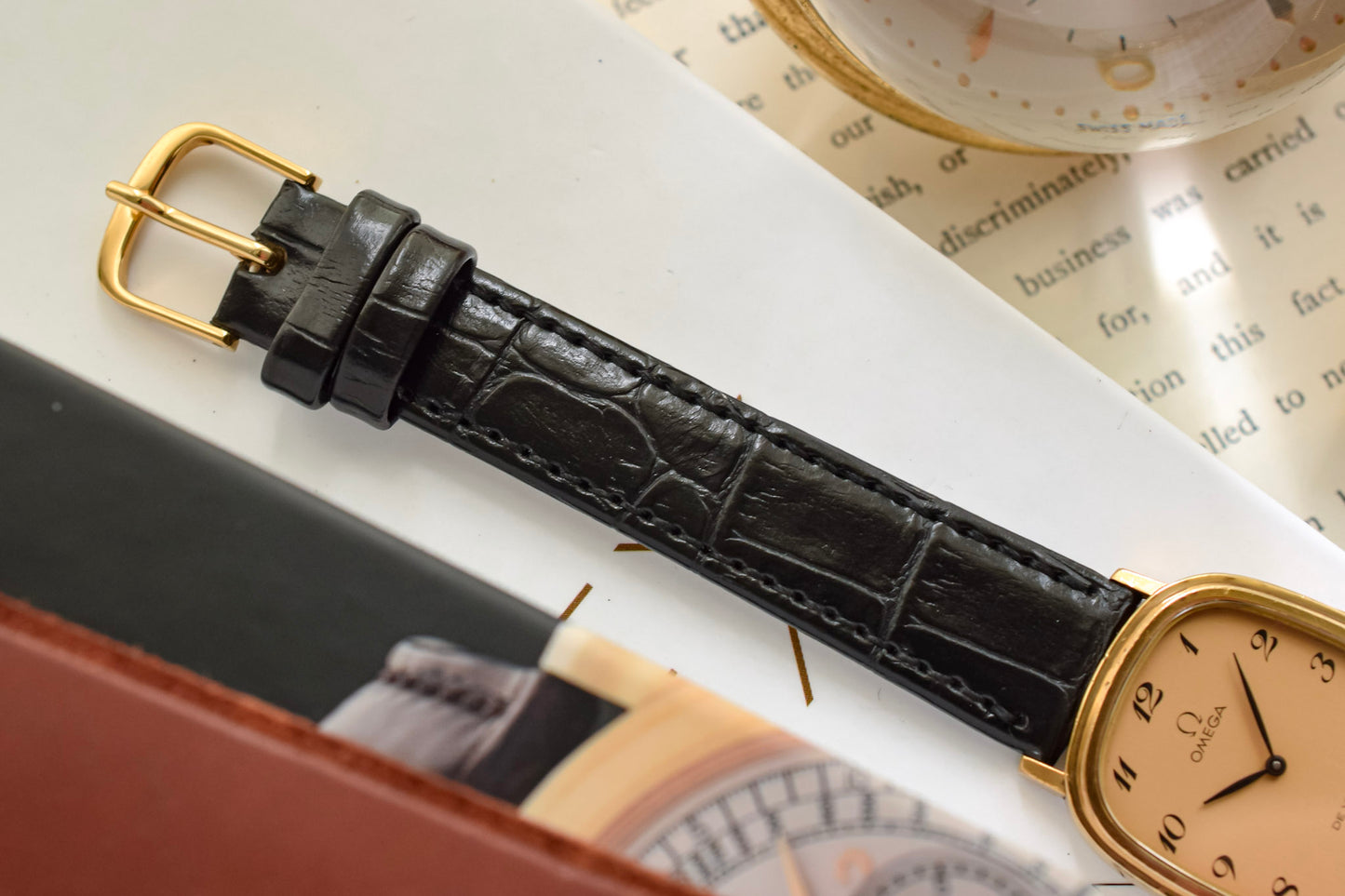 1970s Omega De Ville Gold Plated Mechanical Breguet Dial Ellipse