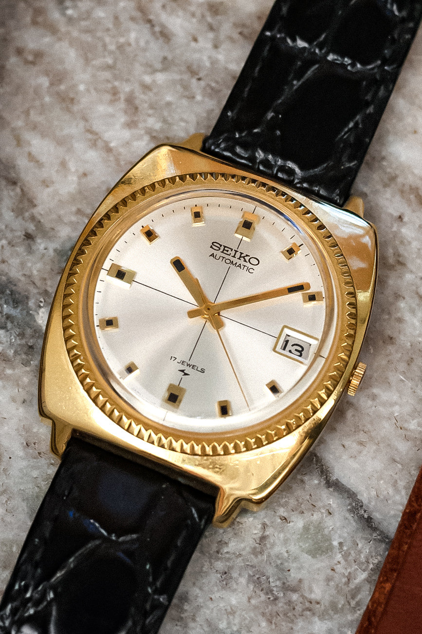 1969 Daini Seiko Fluted Cushion Crosshair Calendar