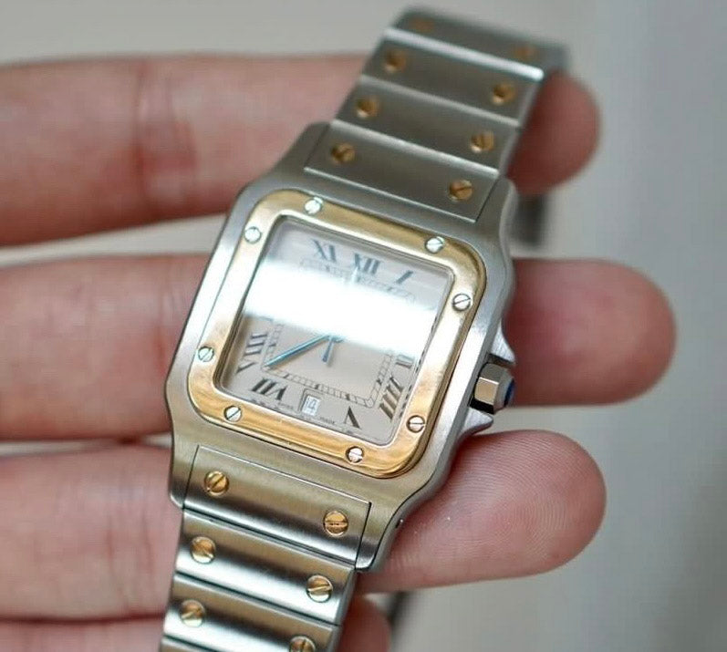 Neo-vintage Cartier Santos Galbee in box