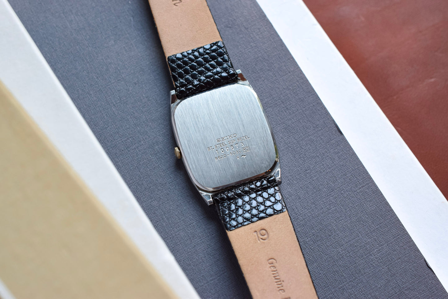 1981 Seiko Tonneau Silver Roman Dial