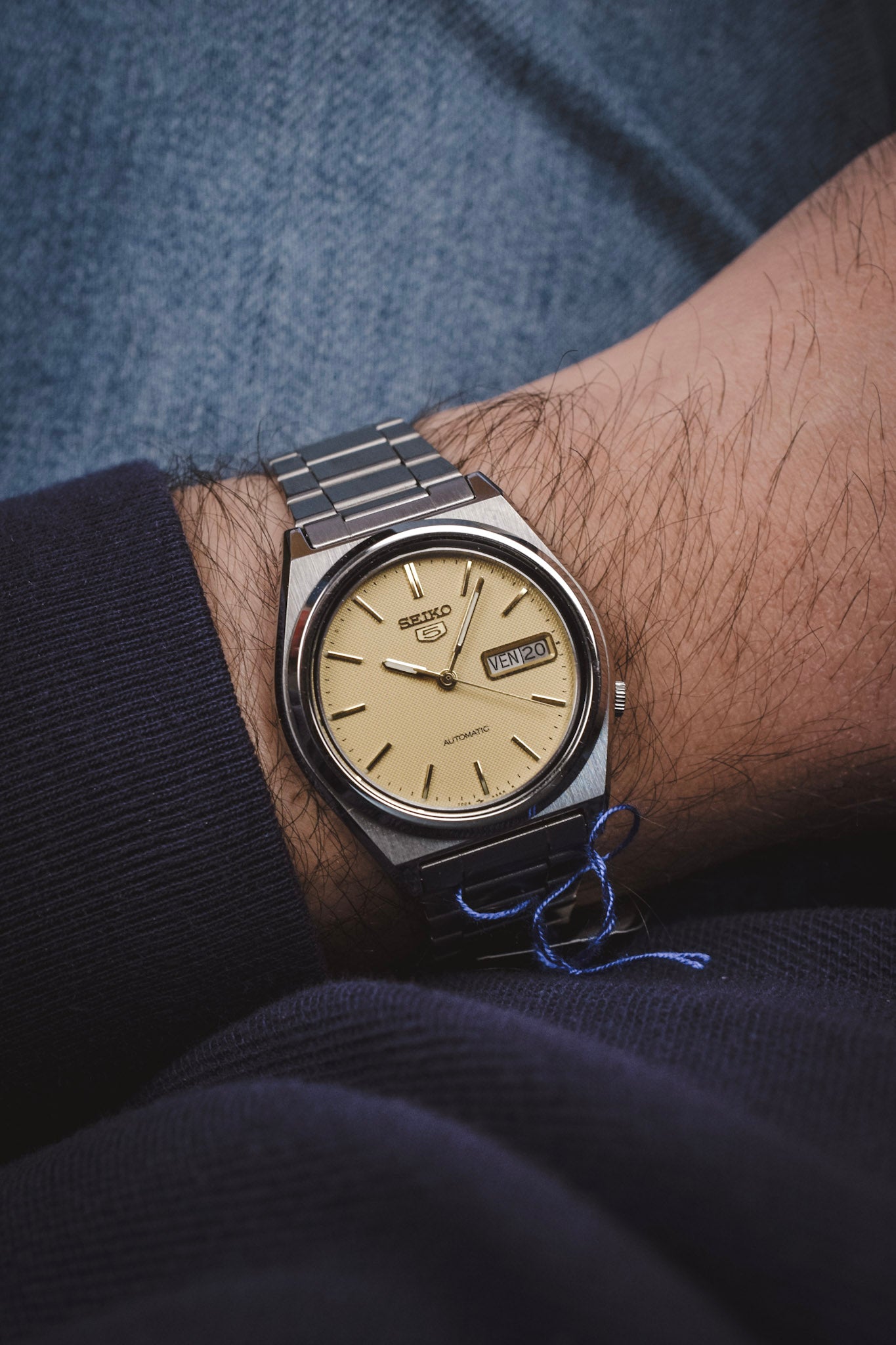 1983 Seiko 5 Automatic Honeycomb Day-Date - NOS