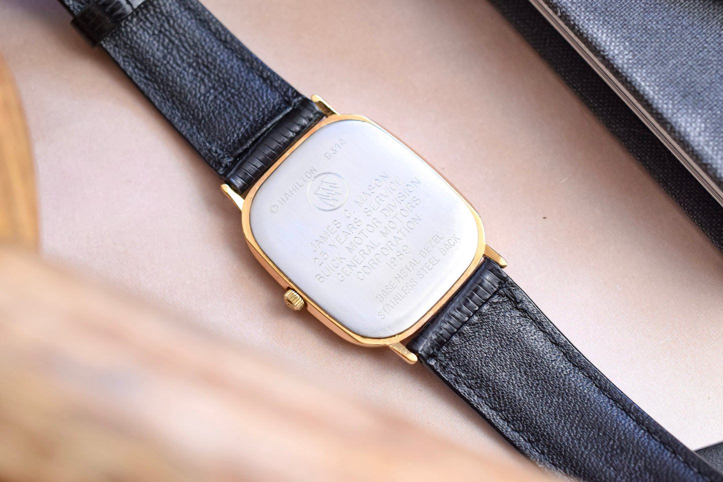 80s Hamilton Masterpiece Checkered Dial Ellipse - GM Award