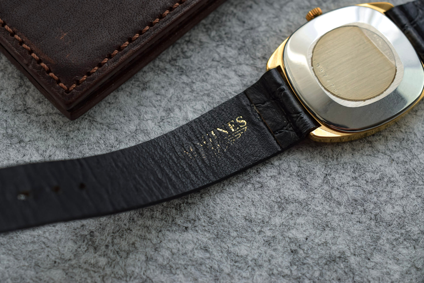Vintage Longines Mechanical Linen Dial Tonneau