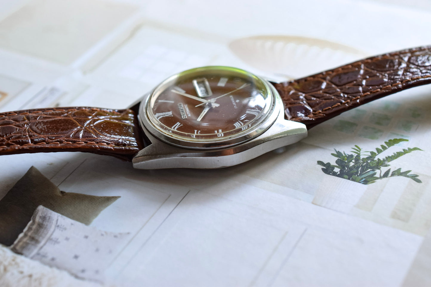 1979 Suwa Seiko Chocolate Roman Dial Day-Date