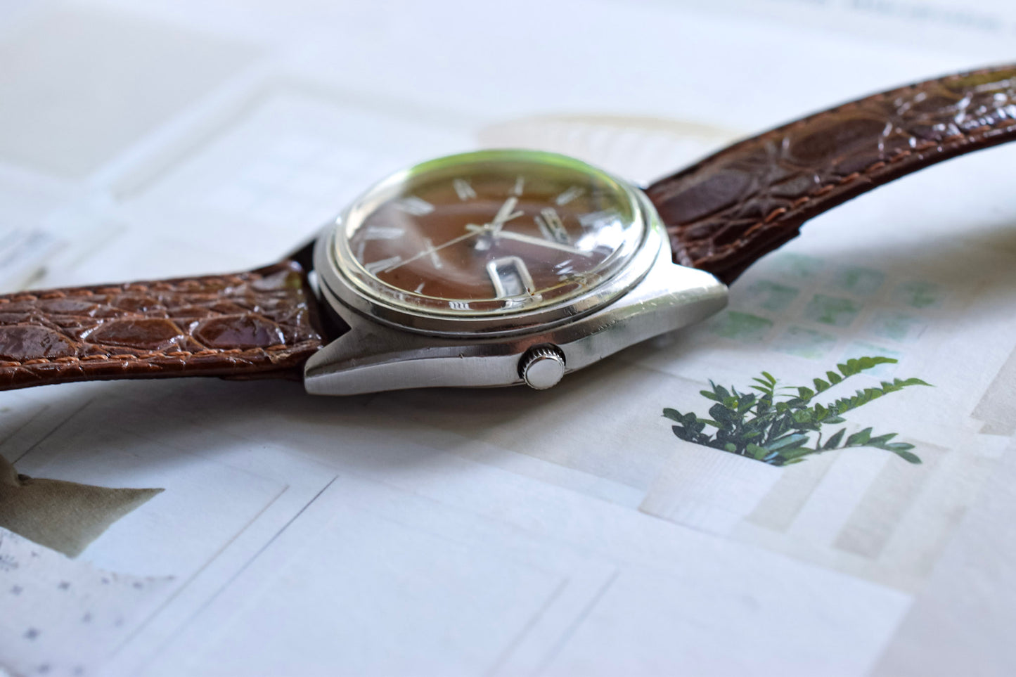 1979 Suwa Seiko Chocolate Roman Dial Day-Date
