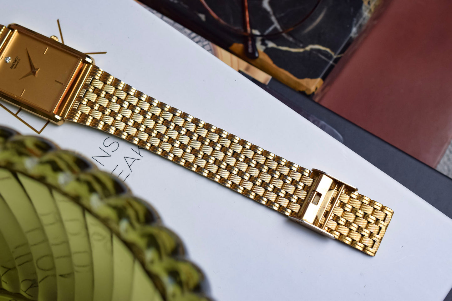 1991 Seiko Champagne Diamond Dial Tank