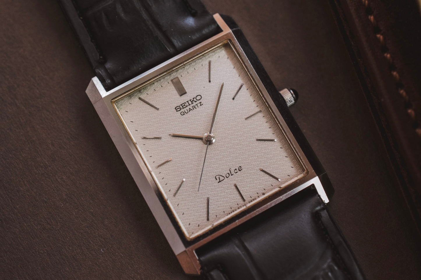 1982 Seiko Dolce Geometric Motif SHA Tank