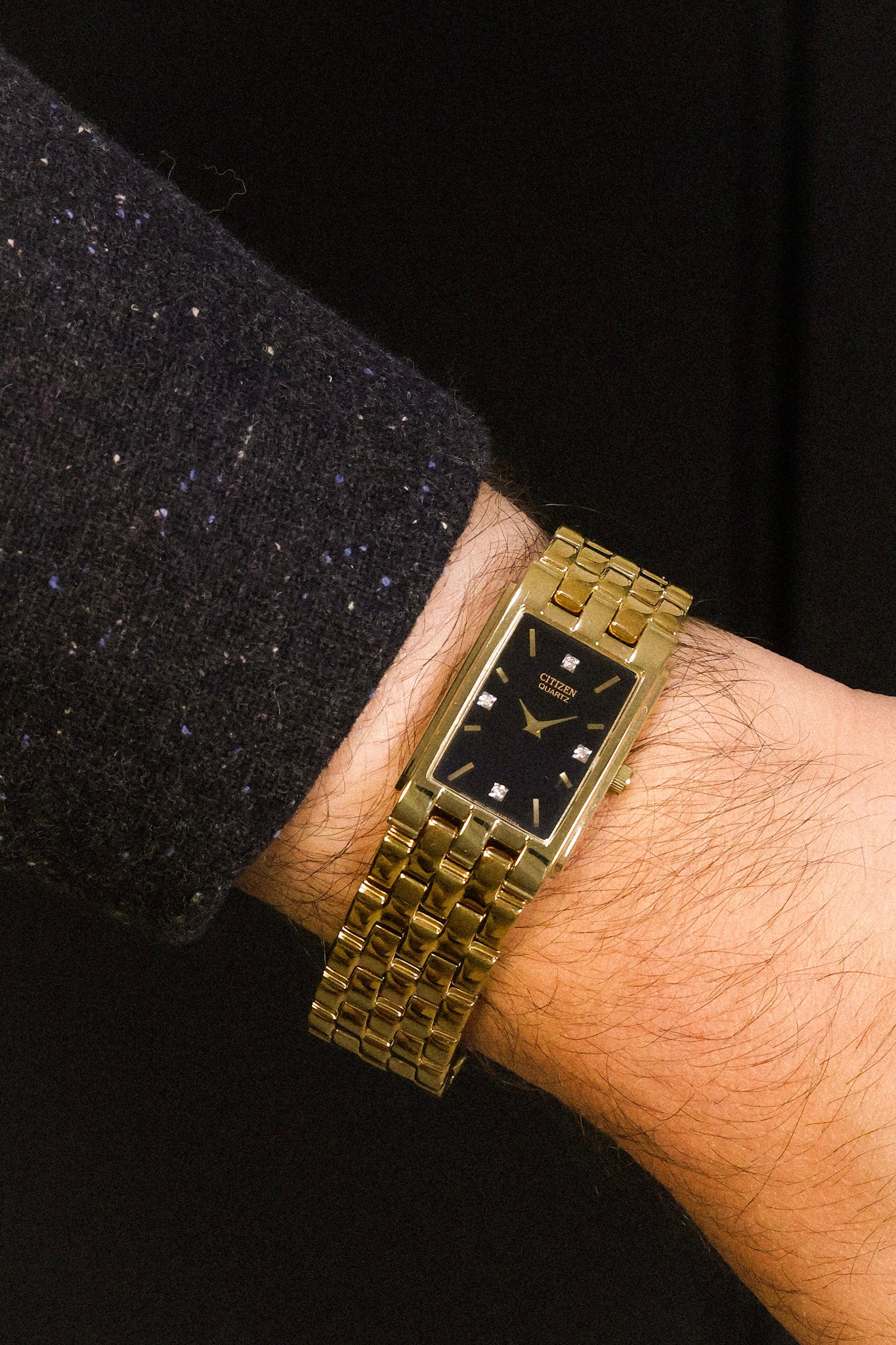 1984 Citizen Golden Diamond Dial Cuff