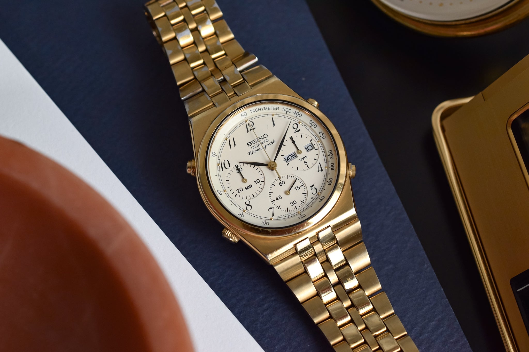 1988 Seiko Golden Chrono Calendar Oldtimer Watch Shop