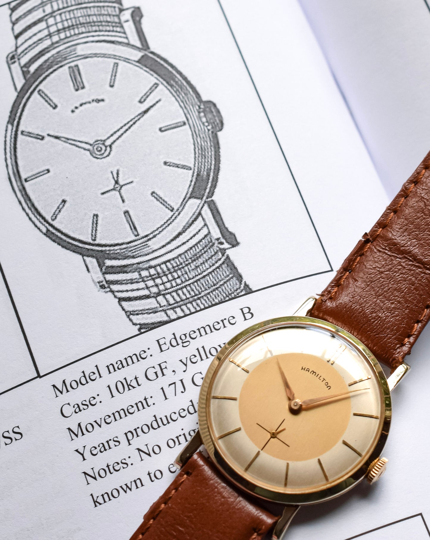 1956 Hamilton Mechanical 10K Gold Filled Edgemere B