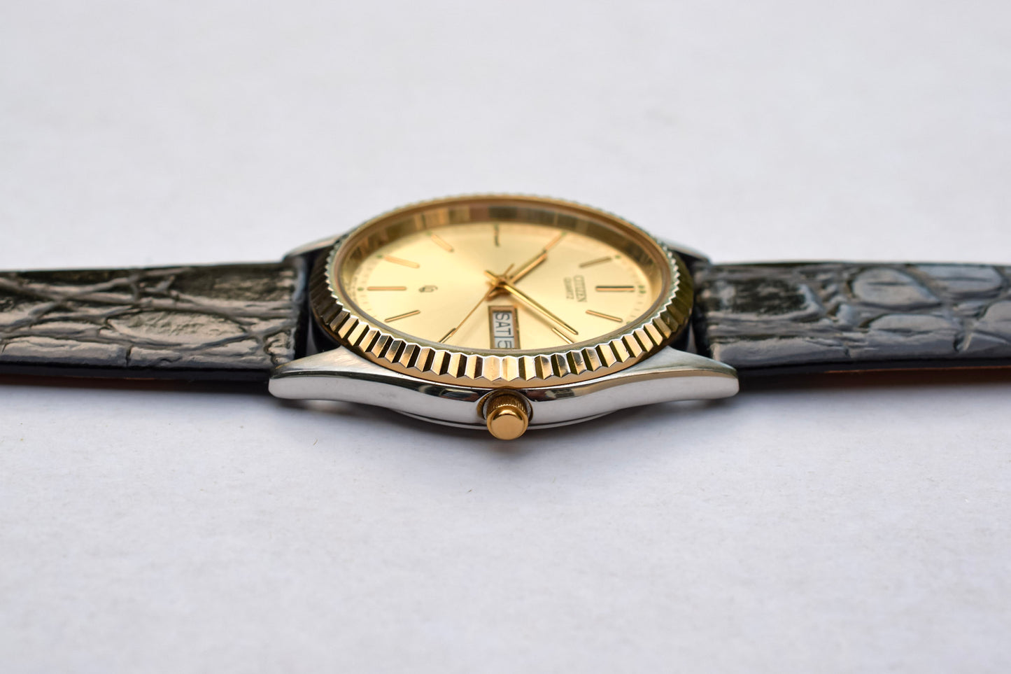 Vintage Citizen CQ Fluted Bezel Day-Date