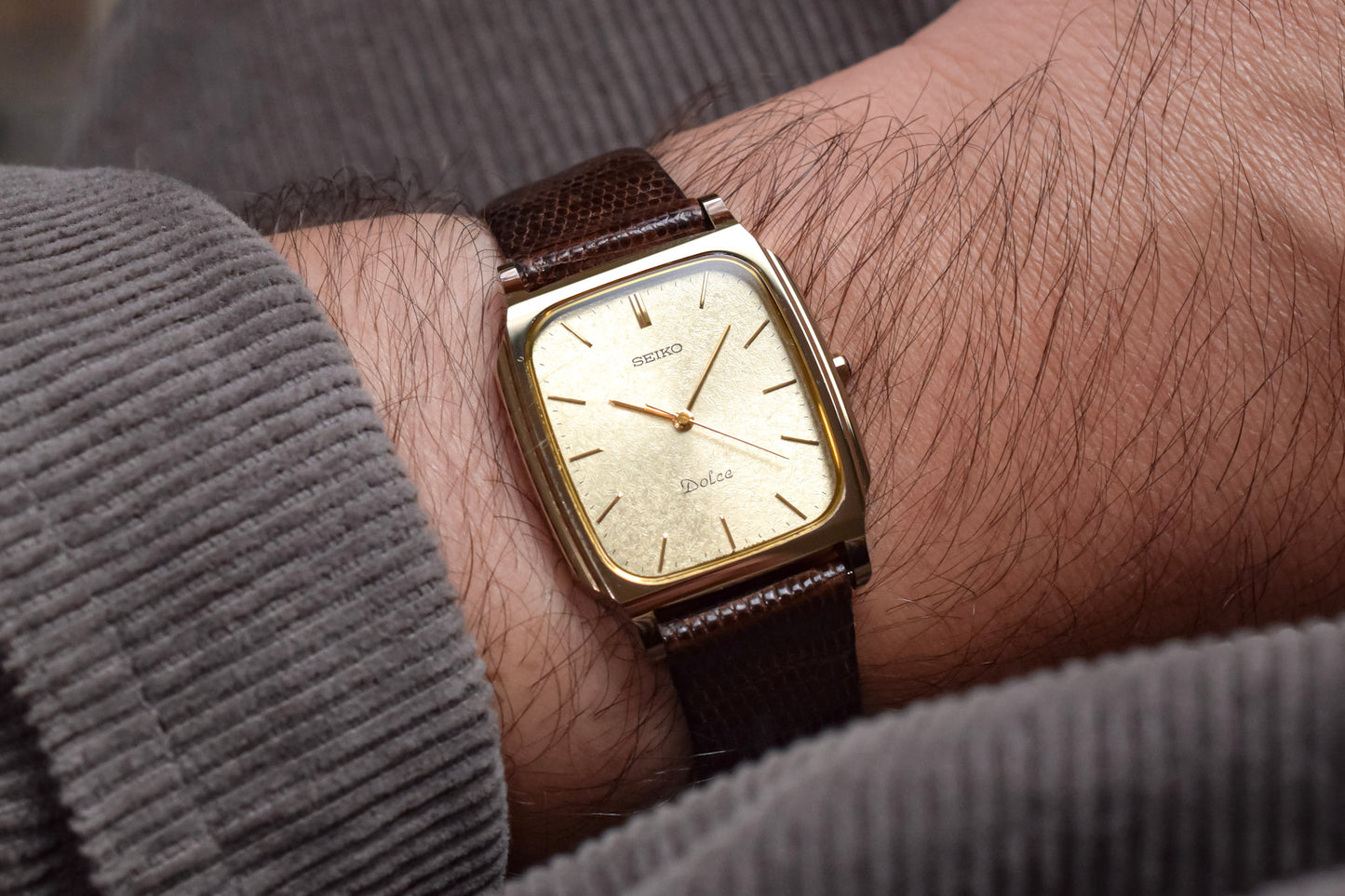 1984 Seiko Dolce Tungsten Carbide Snowflake Dial Tonneau