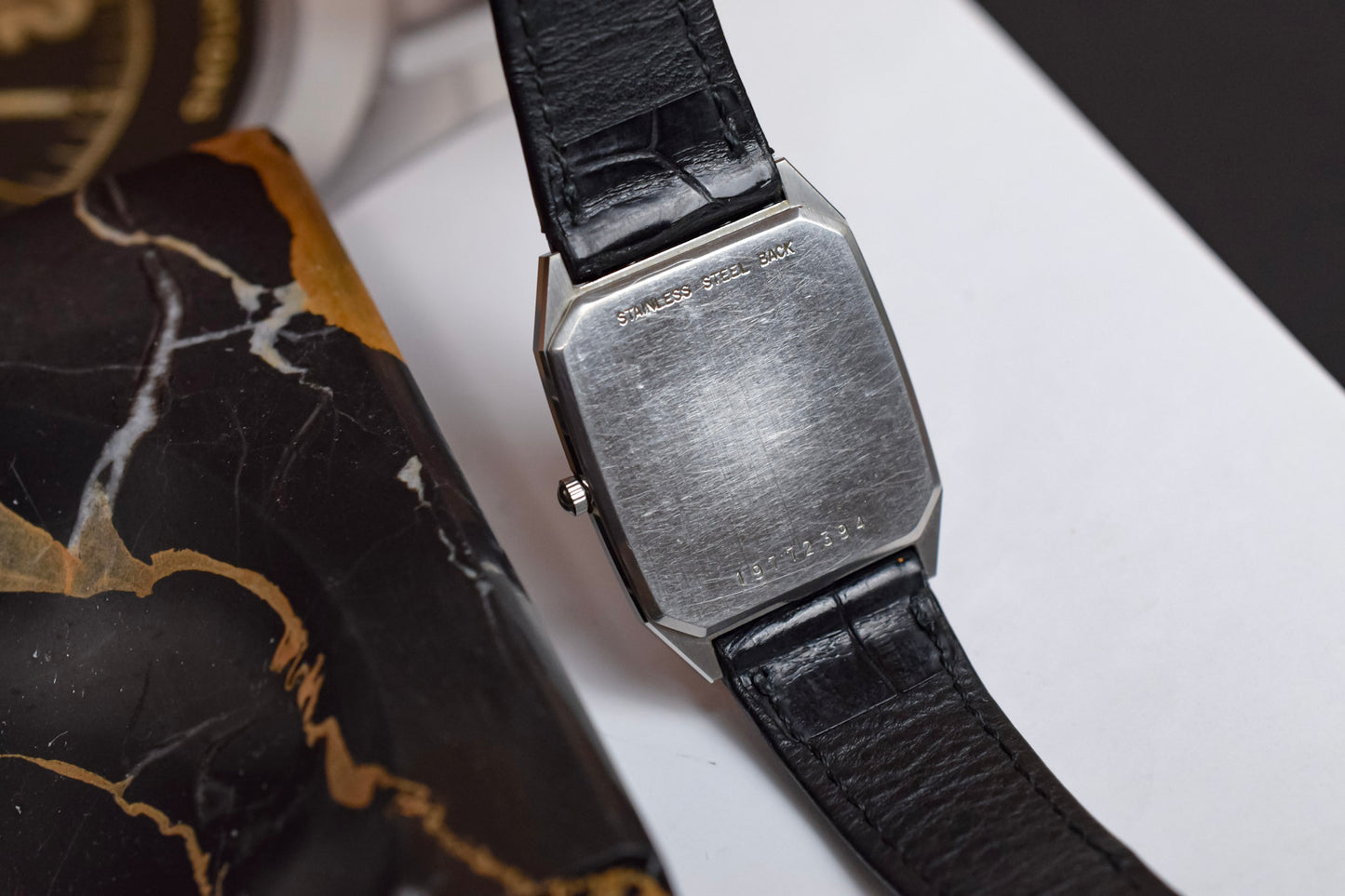 Vintage Longines Quartz Black Brick Dial Octo