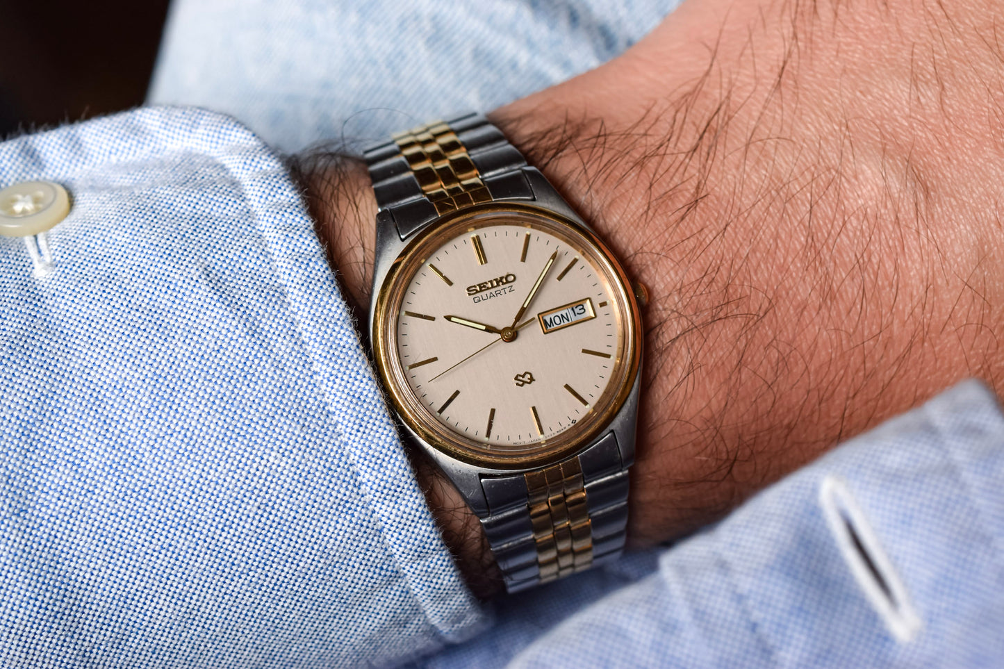 1988 Seiko SQ Ghost Dial Day-Date