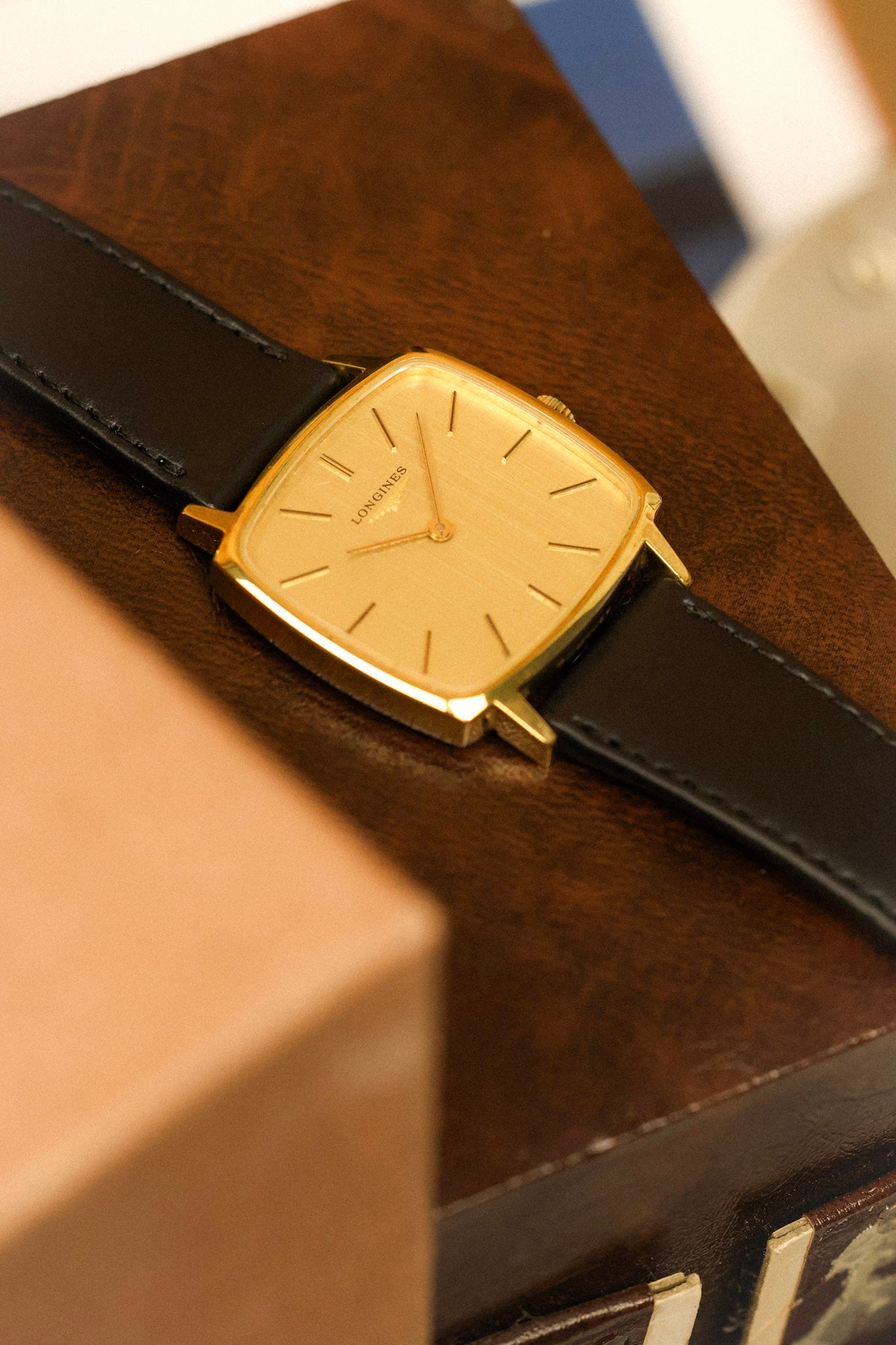70s Longines Mechanical Linen TV - In Box
