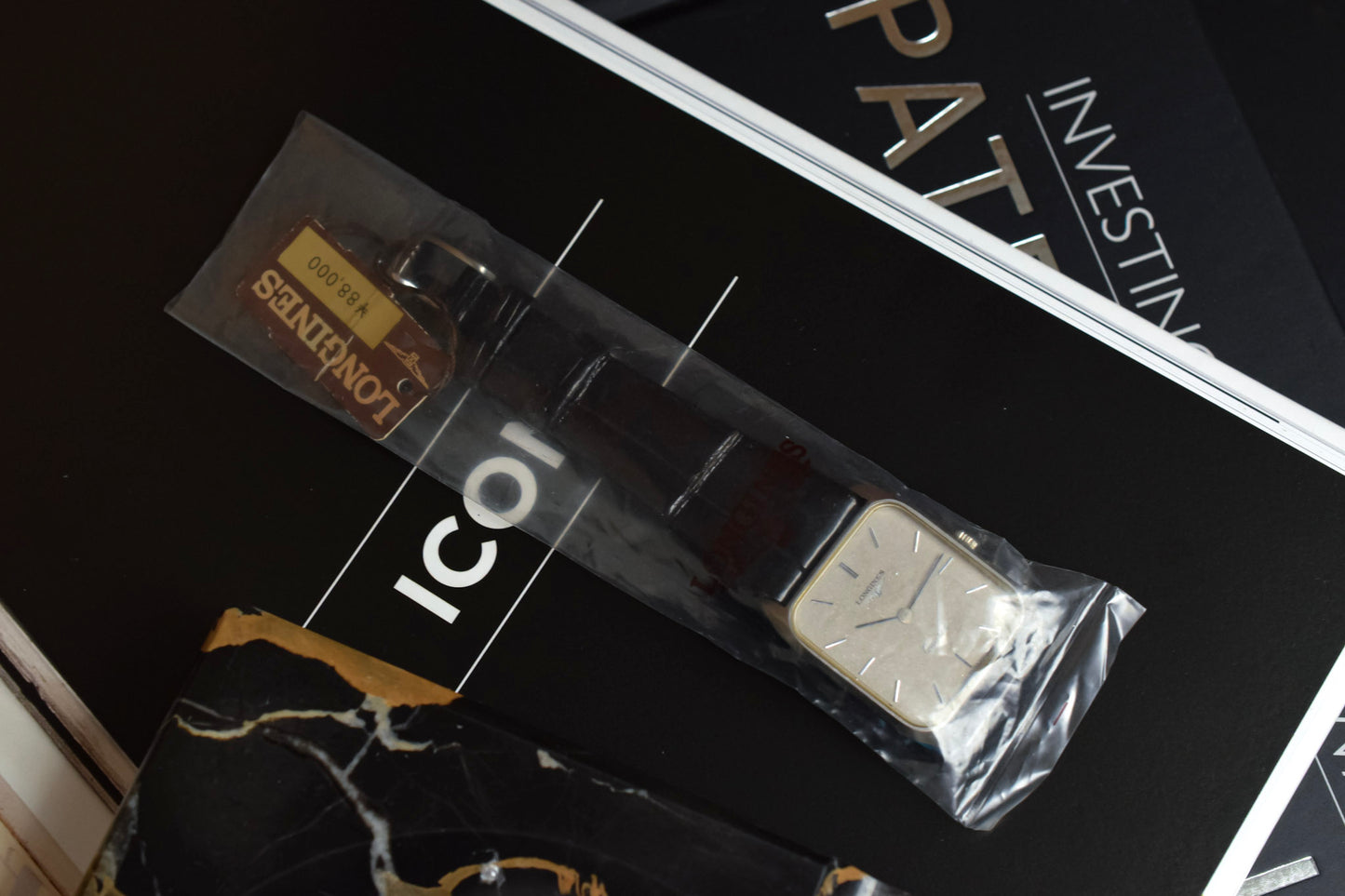 Vintage NOS Longines Quartz Sparkle Dial Steel Tank