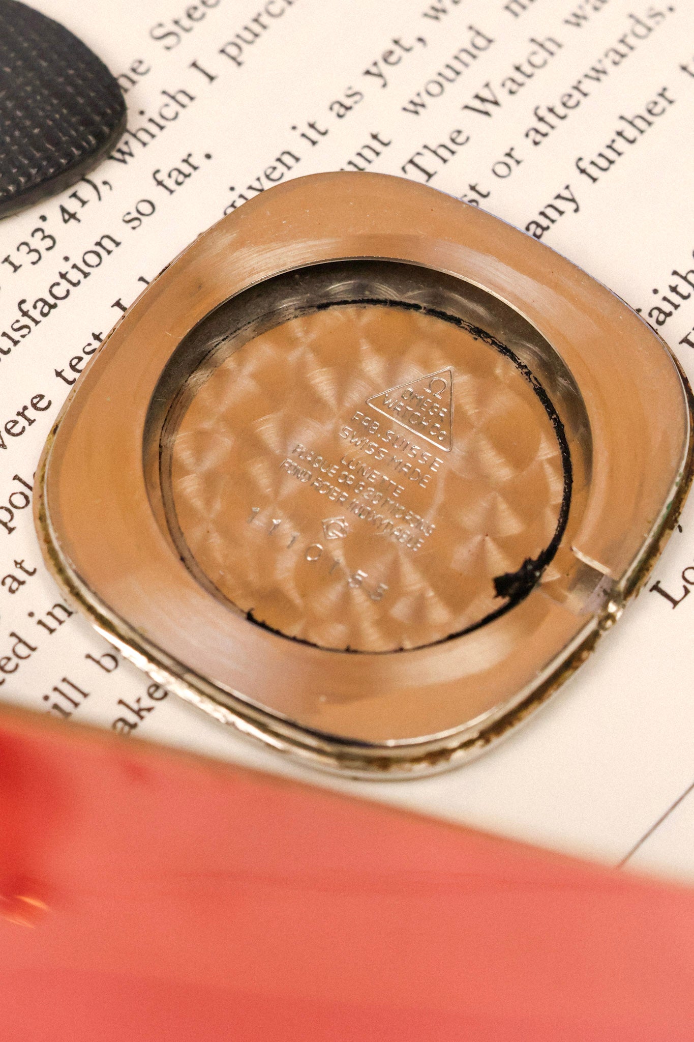 1970s Omega De Ville Golden Hobnail Motif Ellipse