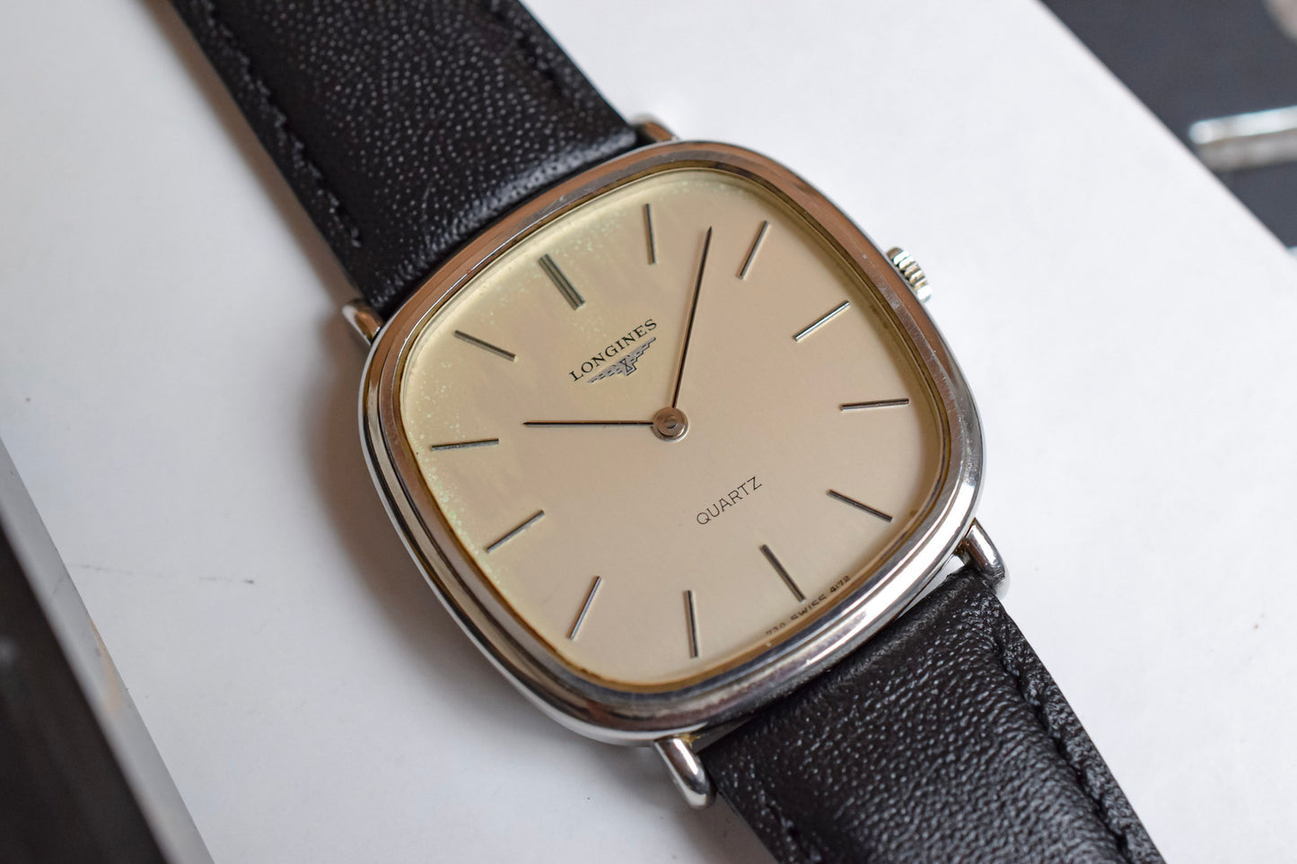 Vintage Longines Quartz Silver Steel TV