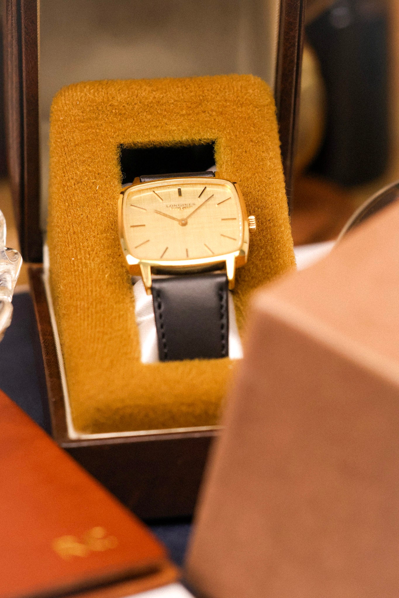 70s Longines Mechanical Linen TV - In Box