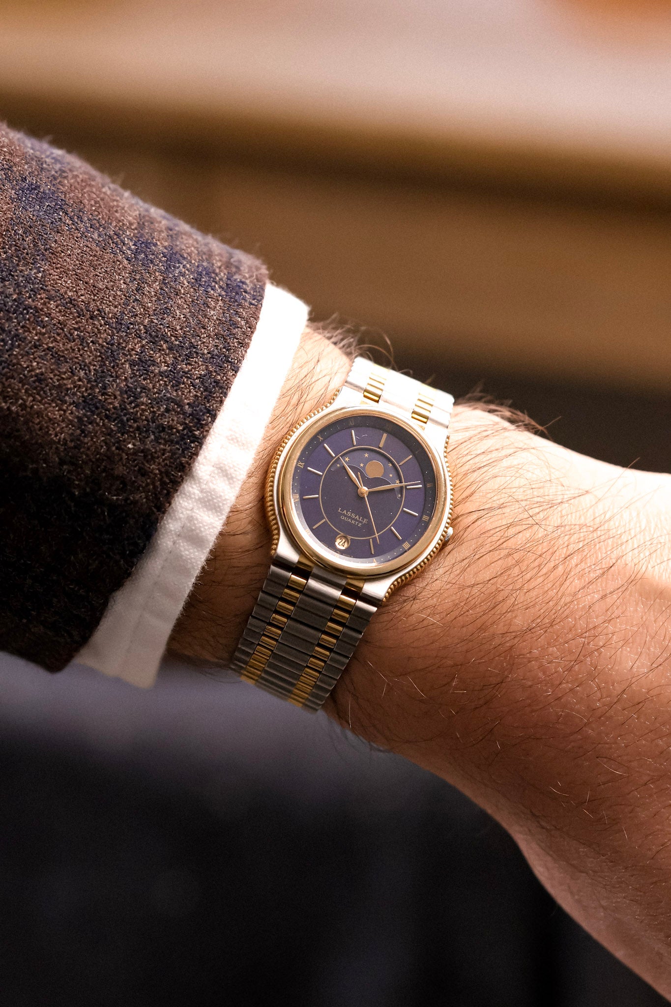 1985 Seiko Lassale Moonphase Coin Edge Ellipse