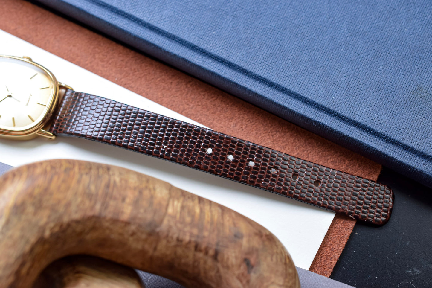 1980s Lorus Sunray Patina Champagne Ellipse