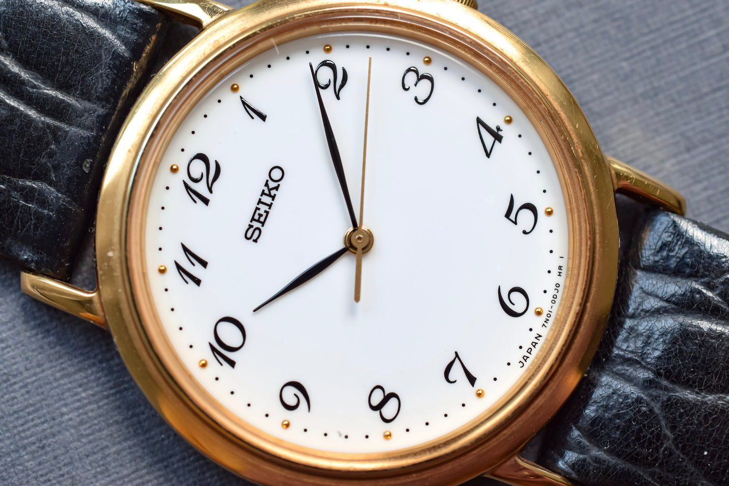 2003 Seiko Gold Tone Breguet Numerals - Black Strap