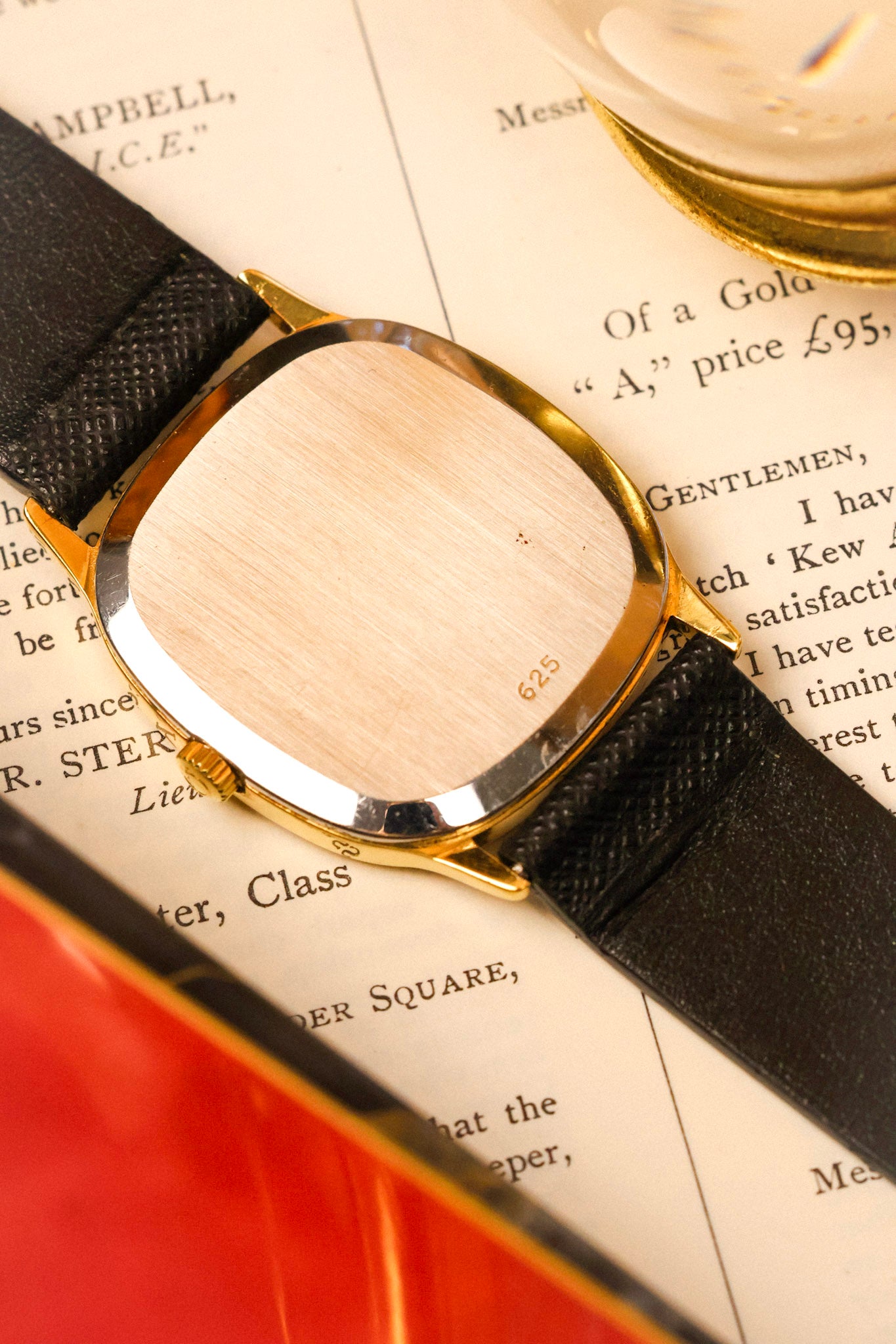 1970s Omega De Ville Golden Hobnail Motif Ellipse