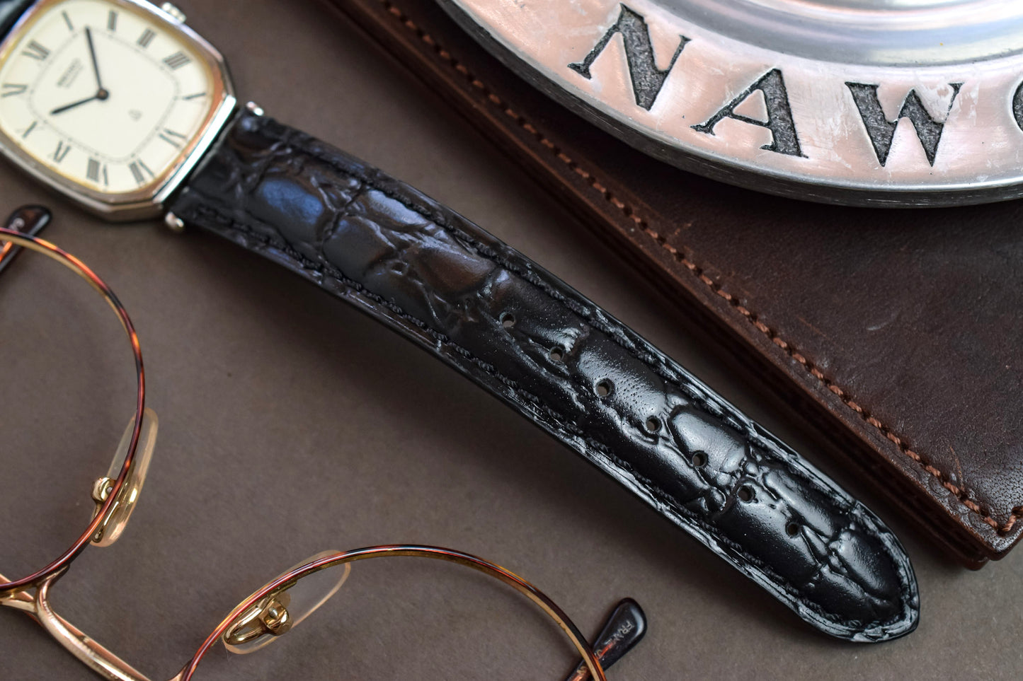 1979 Seiko Palladium Plated Shrouded Lug Roman Octo