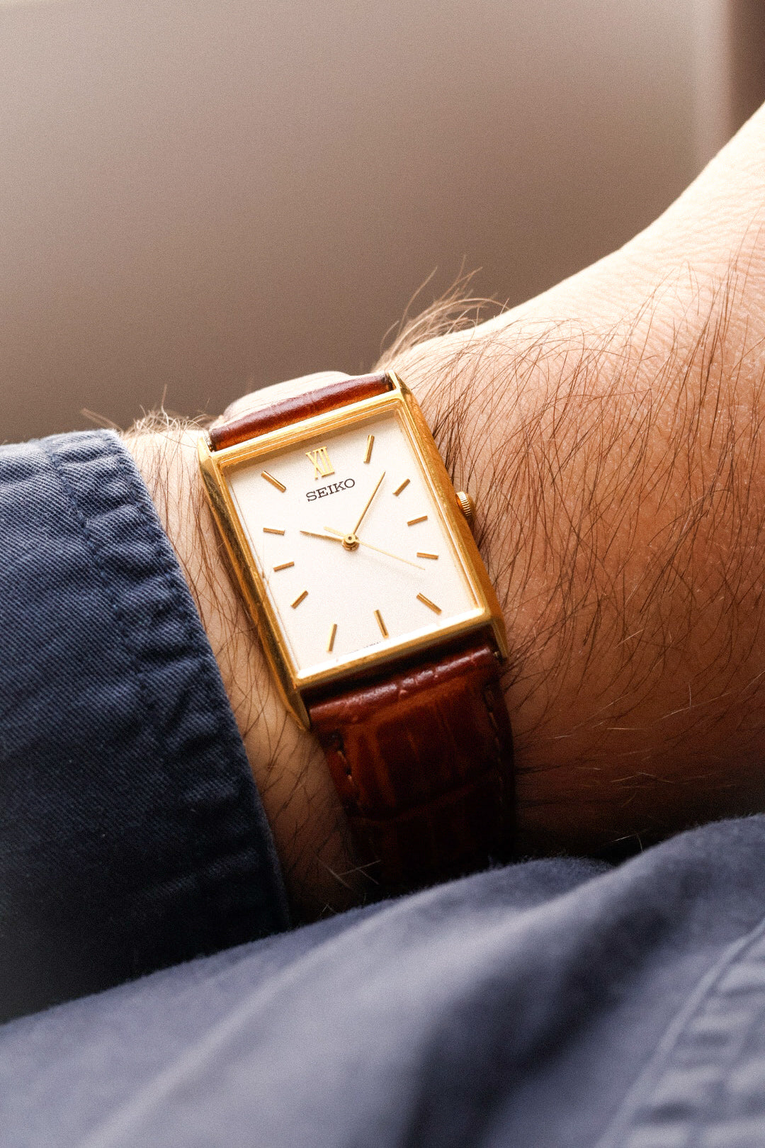 1996 Seiko Silver Dial Beveled Lugs Tank