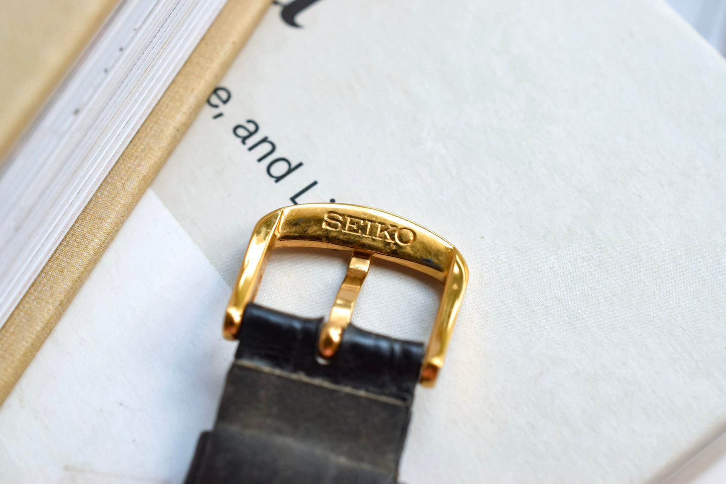 2003 Seiko Gold Tone Breguet Numerals - Black Strap