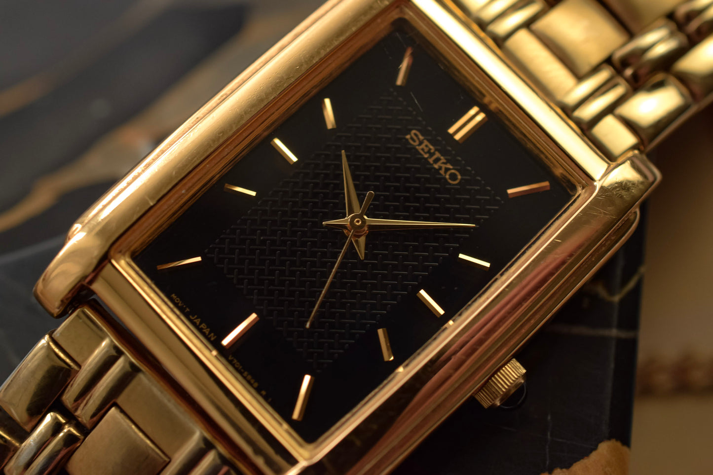 1997 Seiko Gilt Stepped Case Tank