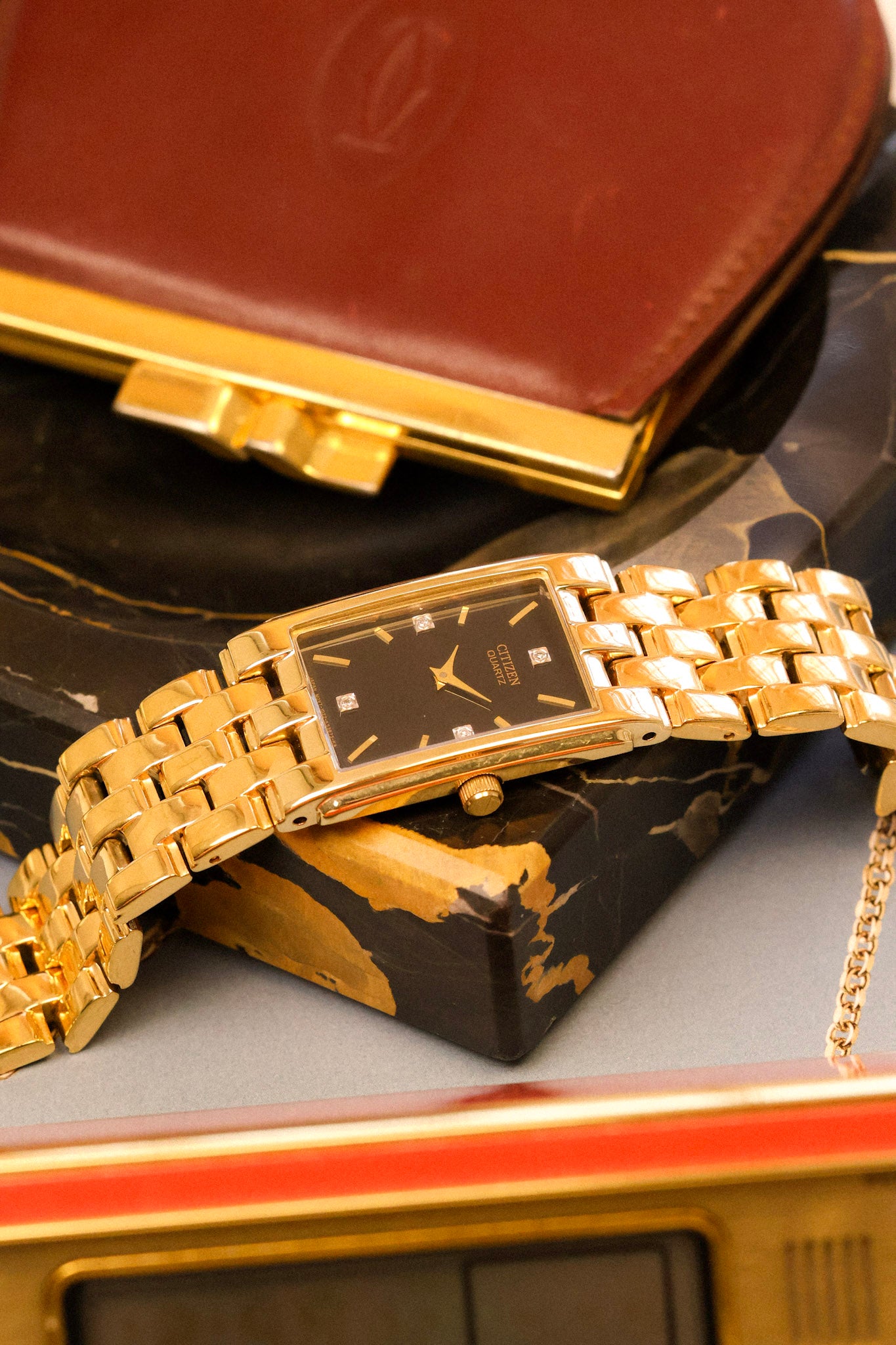 1984 Citizen Golden Diamond Dial Cuff