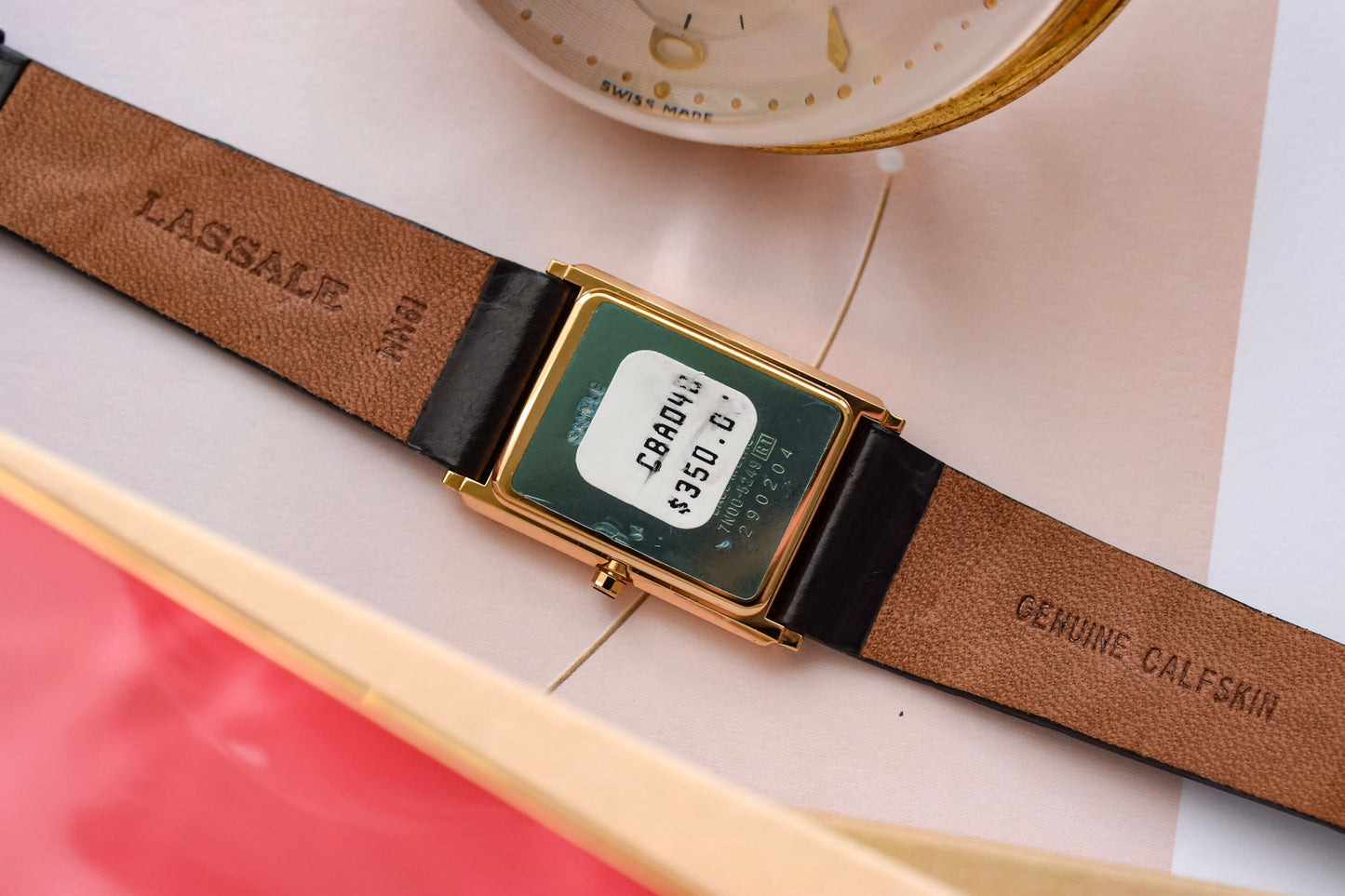 2002 NOS Seiko Lassale Gilt Faceted Tank